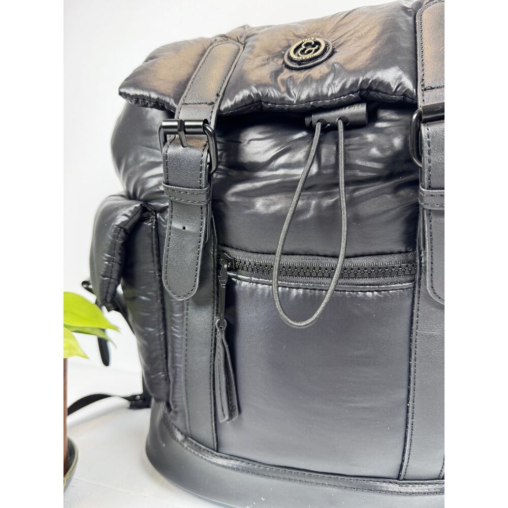 Joan & David 18 Puffer Backpack Black Nylon Work School Bag unisex NWT - Picture 2 of 12